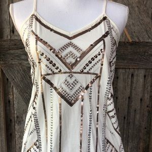 Cream Express sequin top